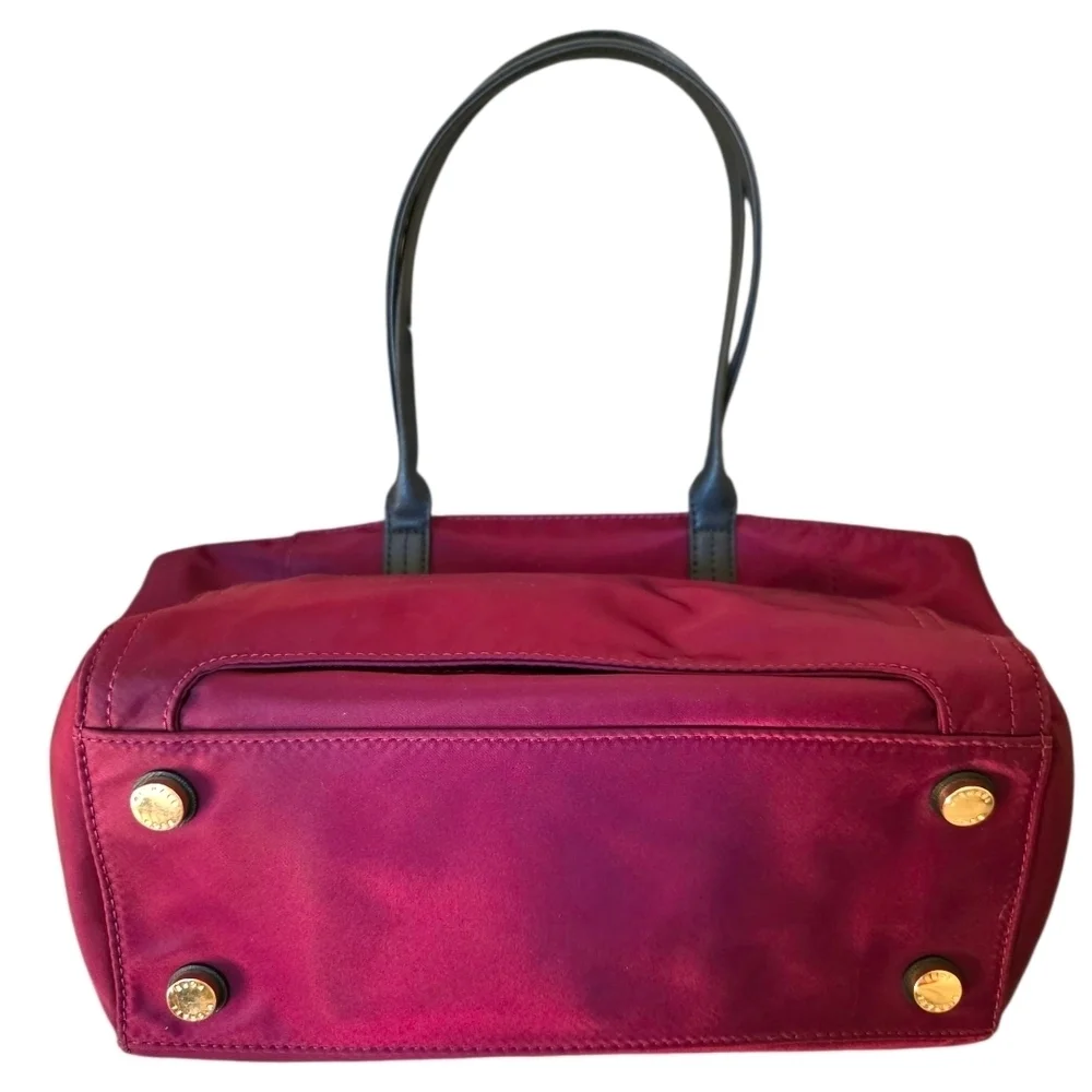 Michael Kors Cranberry Nylon Tote with Black Trim